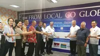 Menteri Perdagangan Enggartiasto Lukita menyaksikan Penandatanganan deklarasi e-commerce Marketplace Go Global oleh perusahaan e-commerce, marketplace, asosiasi, UKM/IKM, perusahaan logistik.