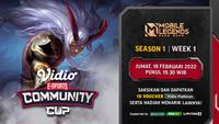 Link Live Streaming Vidio Community Cup Mobile Legends Season 1 Week 1 di Vidio, Jumat 18 Februari 2022. (Sumber : dok. vidio.com)
