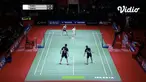 Capture dari Vidio laga testimoni Greysia Polii berduet dengan Yuta Watanabe sebelum final Indonesia Masters 2022 di Istora Senayan, Jakarta, Minggu (12/6/2022).