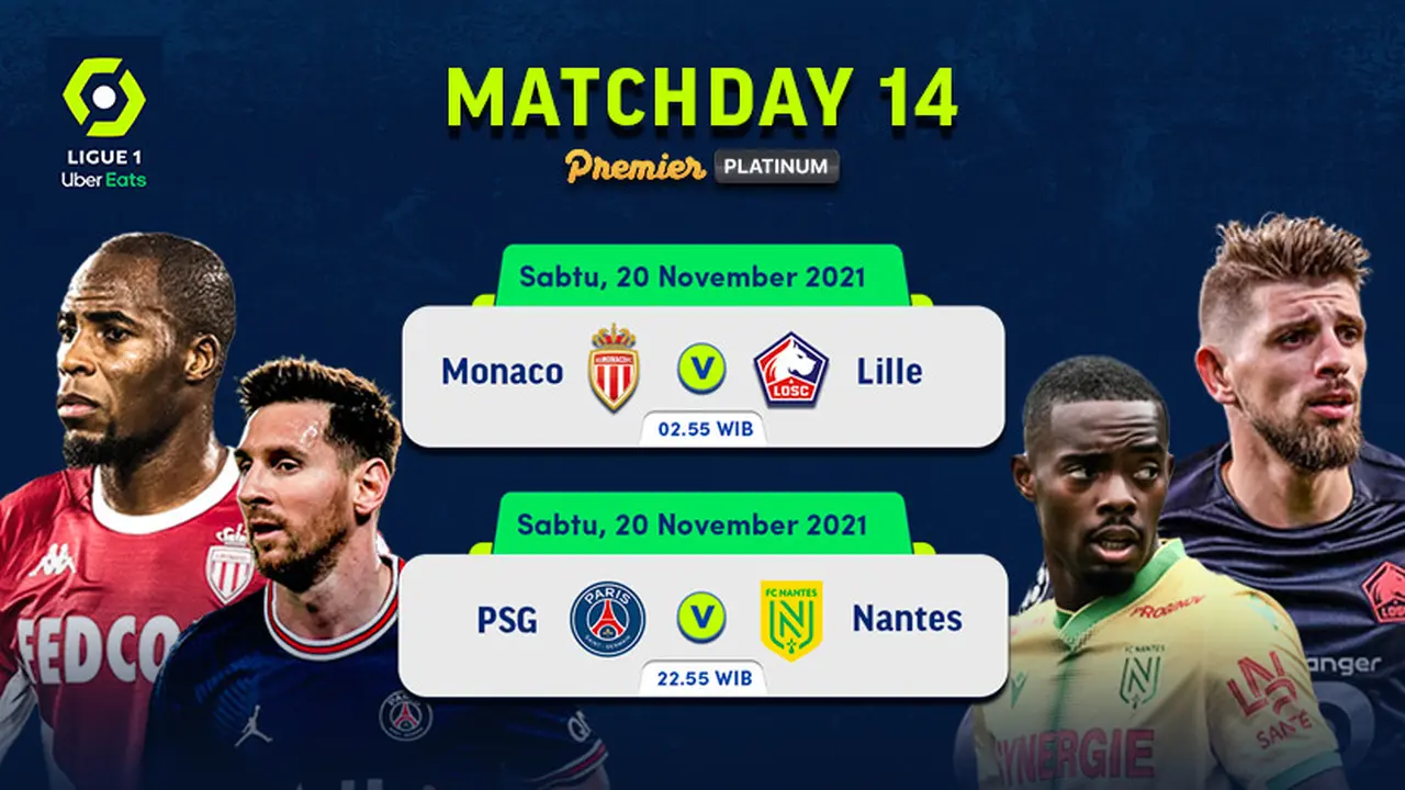 Jadwal dan Live Streaming Liga Prancis 2021/2022 Matchday 14 di Vidio Pekan Ini