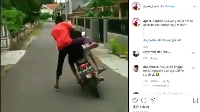 Salah satu pelanggaran yang berujung pada kecelakaan ditampilkan video yang diunggah akun Instagram @agoez_bandz4.