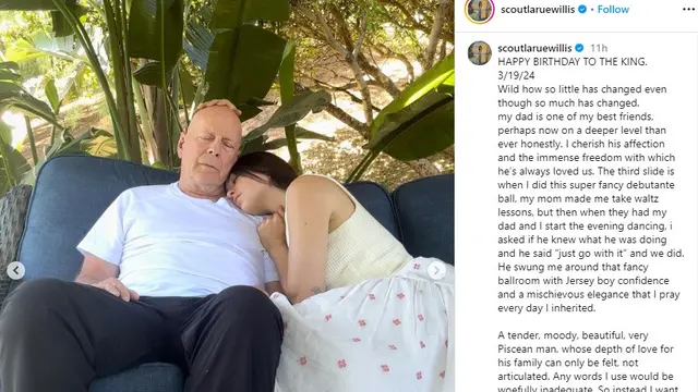 Bruce Willis dan sang anak, Scout LaRue . (Instagram/ scoutlaruewillis)