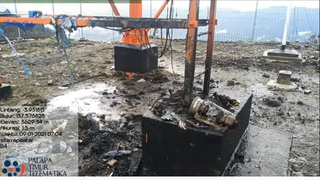 Palapa Ring Timur yang terbakar