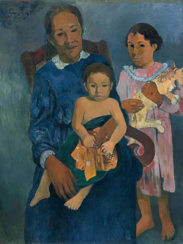 Polynesian Woman With Children (1901) Oleh Paul Gauguin.