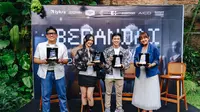 Kreator Konten Bella Clarissa dan Tommy Teja di acara pameran BerandAI Fashion. (IST)