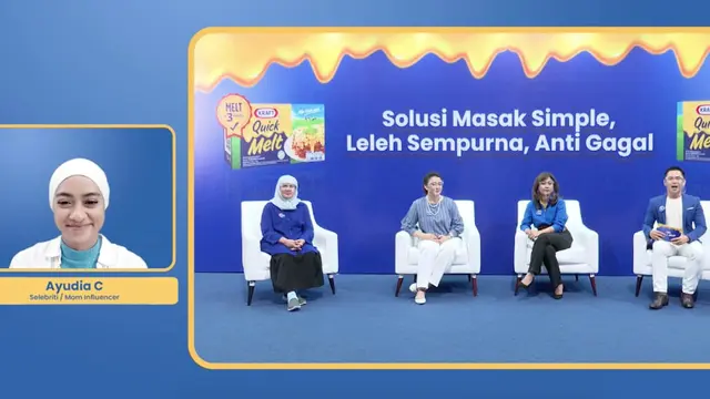 Ayudia Bing Slamet sebagai salah satu narasumber dalam konferensi pers virtual Kraft Quick Melt, yang digelar pada Senin, (8/8/2022).