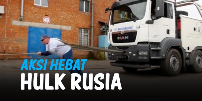 VIDEO: Luar Biasa, 'Hulk Rusia' Tarik Mobil Seberat 8 Ekor Gajah