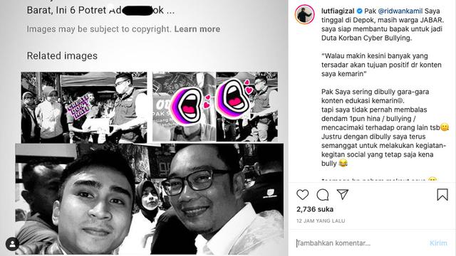 Lutfi Agizal Minta Diangkat Jadi Duta Korban Cyber Bullying oleh Ridwan Kamil