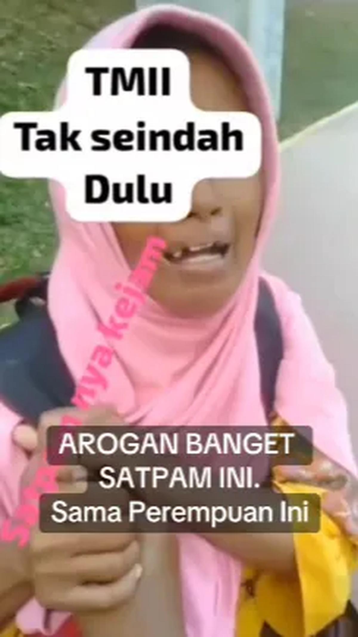 Video satpam TMII bersikap arogan ke pedagang Ibu tua beredar luas di media sosial.