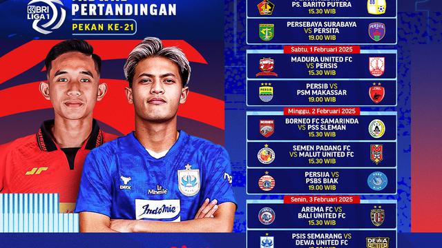 Jadwal BRI Liga 1 2024/25 Matchweek ke 21 di Vidio
