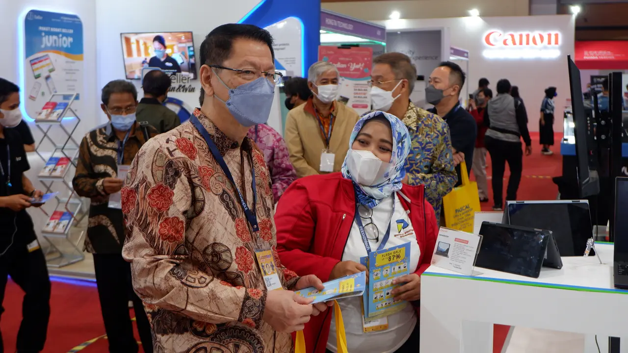 Indocomtech 2022, resmi digelar di Hall A, Jakarta Convention Centre (JCC), setelah resmi dibuka pada Rabu (22/6/2022).