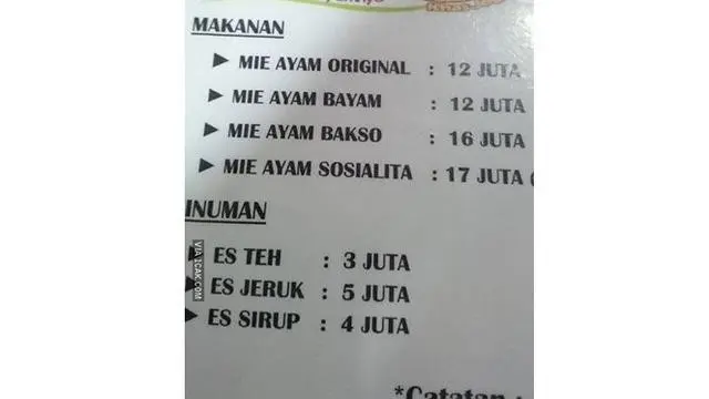 8 Menu Makan Harga Jutaan Ini Bikin Pembeli Elus Dada, Salah Tulis