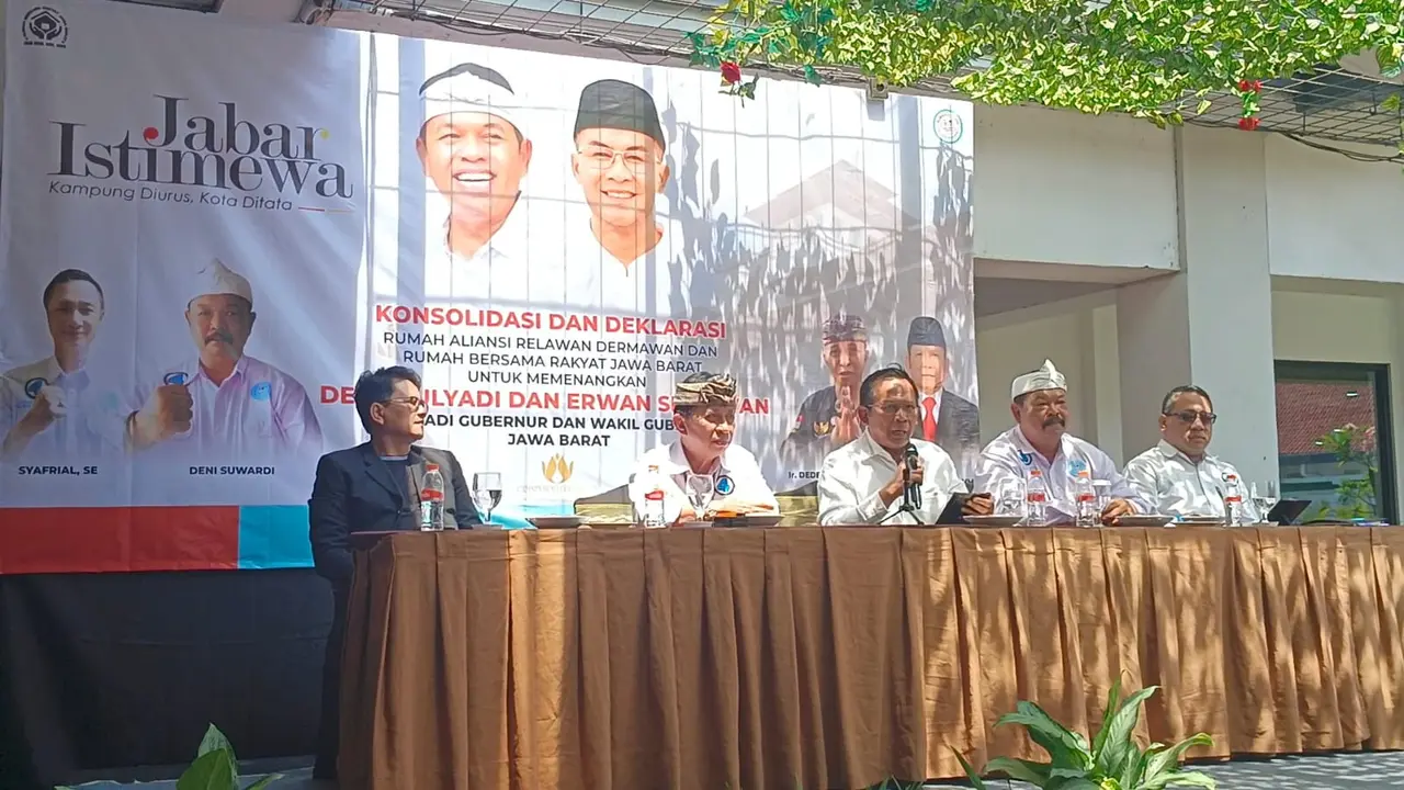 Acara deklarasi Rumah Aliansi Relawan Dedi Mulyadi dan Erwan Setiawan (Dermawan) Jawa Barat di Hotel Preanger, Kota Bandung (Istimewa)