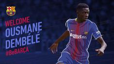 Situs Barcelona mengumumkan kedatangan Ousmane Dembele.  Pembelian Dembele dengan mahar sekitar 105 juta euro. (FCBarcelona)