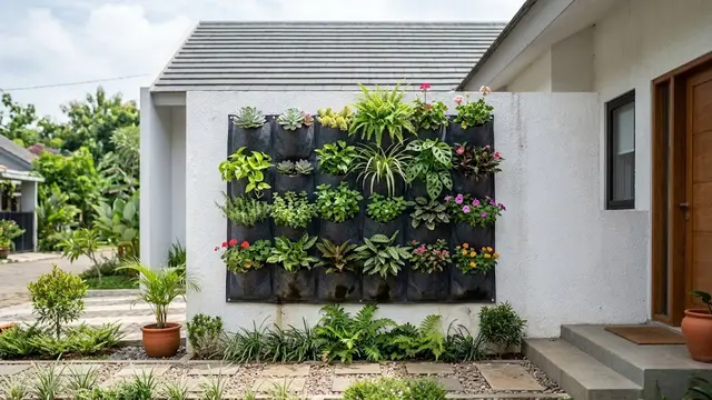 Taman Vertikal Dengan Pocket Planter