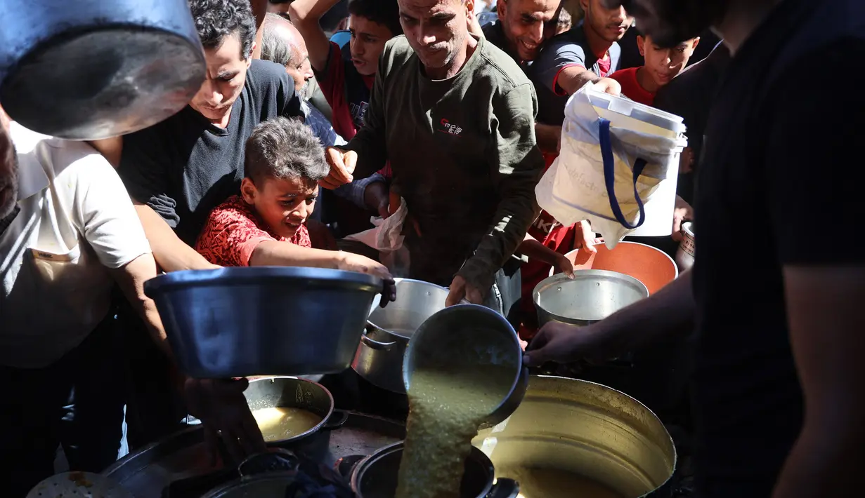 Dalam akun media sosialnya, pada Kamis (3/10/2024), mengatakan bahwa kelaparan telah menyebar di Gaza. Kelaparan ini seluruhnya adalah karena tindak manusia. Lebih dari 70 persen ladang tanaman pun hancur. (Omar AL-QATTAA/AFP)