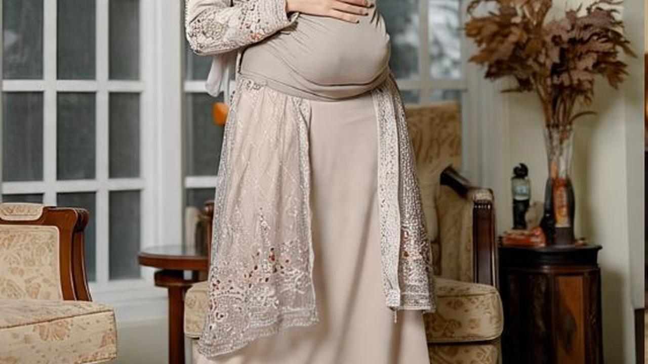 Ilustrasi Outer Brokat untuk Gamis