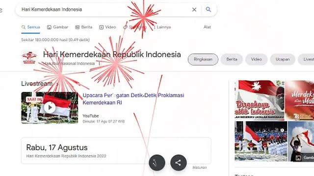 Google Doodle hari ini memperingari Hari Kemerdekaan Republik Indonesia