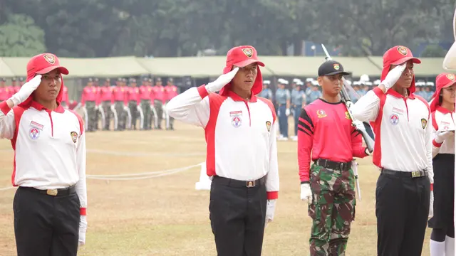 Diklat Paskibraka 2018 hari ke 15 diisi dengan latihan gabungan pertama antara para Calon Paskibraka, TNI, Polri, dan Paspampres (Foto: M Fajri Erdyansyah)