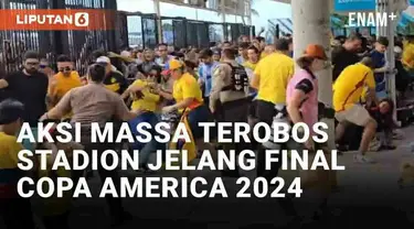 Final Copa America 2024 antara Argentina vs Kolombia mengundang antusias publik. Sayangnya antusiasme tersebut justru diwarnai aksi ilegal oknum penonton. Sejumlah oknum penonton tanpa tiket mencoba menerobos stadion melalui gerbang hingga celah-cela...