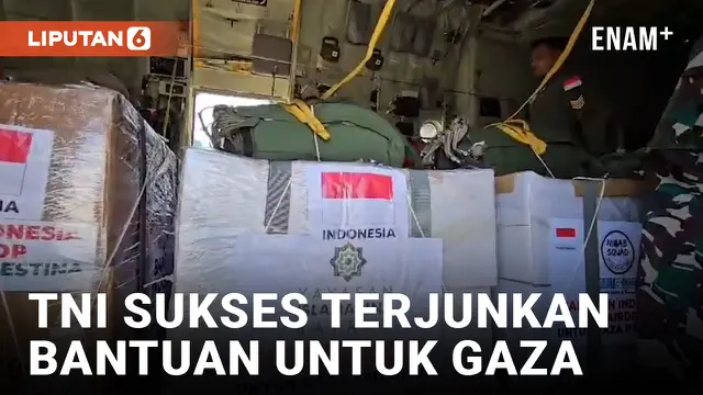 Detik-detik TNI Terjunkan Bantuan Kemanusiaan untuk Warga Gaza Palestina