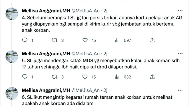 Utas pengacara David Ozora, Mellisa Anggraini, soal peran Shane Lukas dalam kasus penganiayaan terencana. (Foto: Dok. Twitter @MellisA_An)