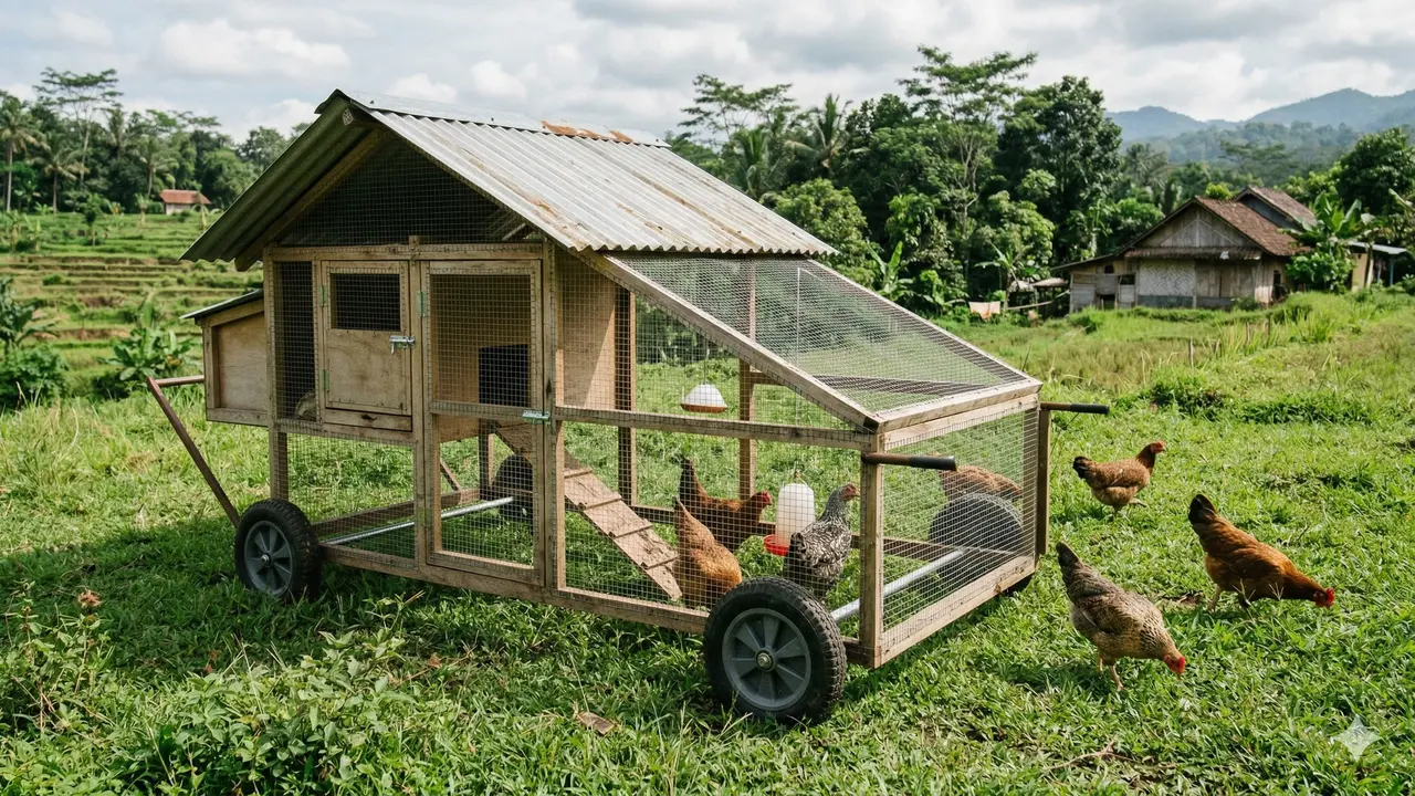 Inspirasi Kandang Ayam dengan Konsep Eco-Friendly (Foto: Gemini AI)