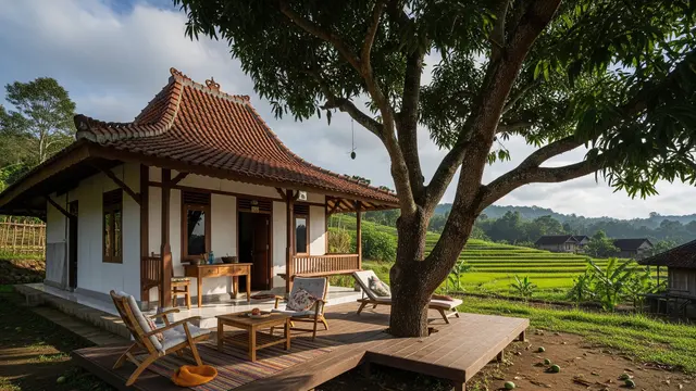 9 Desain Rumah Desa dengan Area Santai Bawah Pohon Mangga, Hunian Sejuk dan Asri