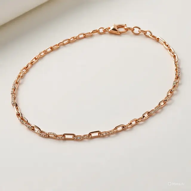 Gelang Rantai Emas Rose Gold Tipis Kekinian 2025