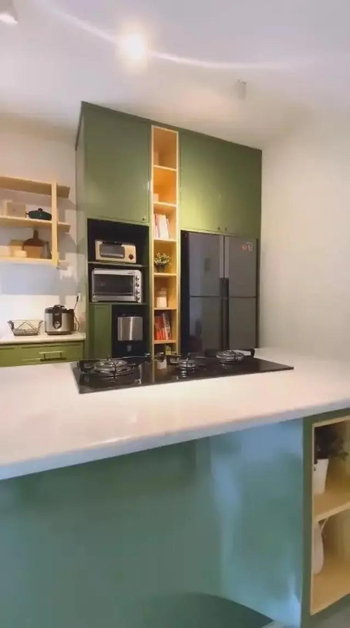 Potret Dapur di Rumah Enno Lerian, Model Nuansa Hijau Minimalis yang Menyegarkan