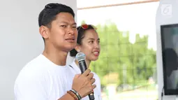 Ketua Inapgoc Raja Sapta Oktohari memberi keterangan saat jumpa pers di Jakarta, Minggu (3/12). Run For Difable 2017 akan digelar untuk memperingati hari difable sedunia. (Liputan6.com/Angga Yuniar)