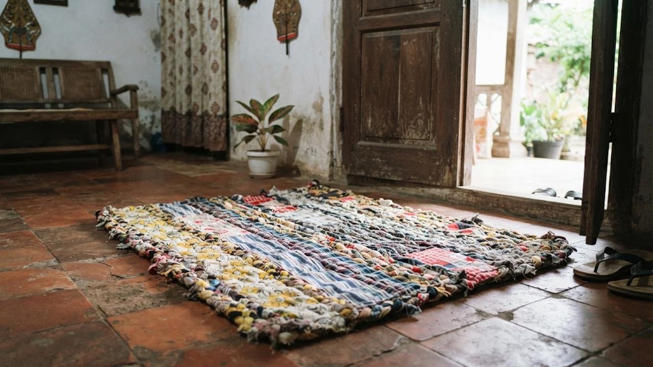 Ide memanfaatkan kain sprei lama untuk kebutuhan rumah menjadi keset