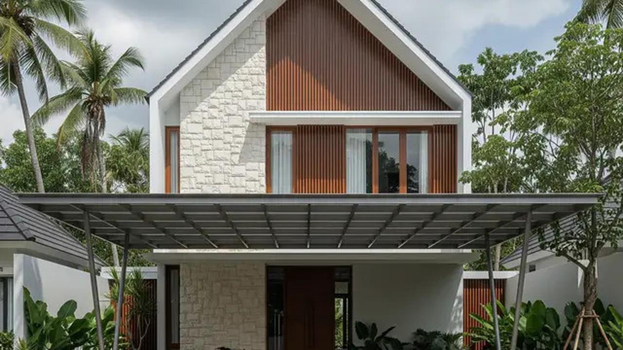 9 Model Rumah Atap Pelana Minimalis dengan Carport Baja Ringan, Makin Diminati