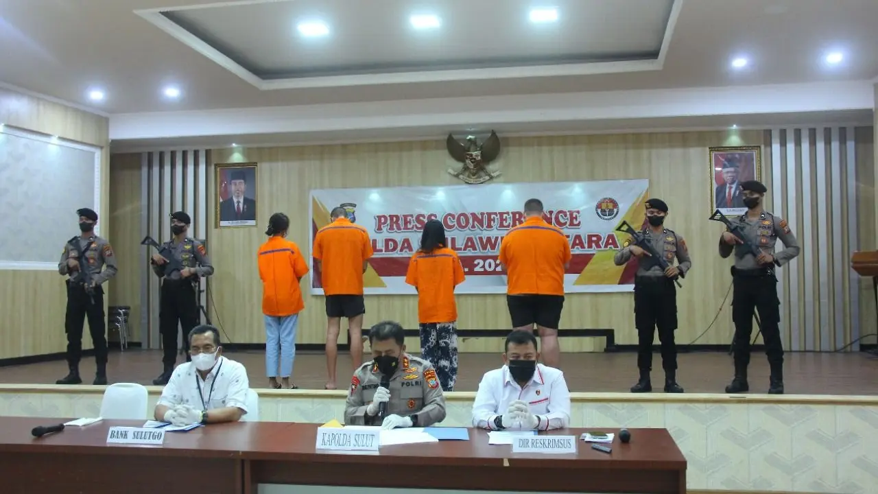 Kapolda Sulut Irjen Pol Mulyatno dalam jumpa pers pada Senin (25/7/2022) siang, di Markas Polda Sulut.