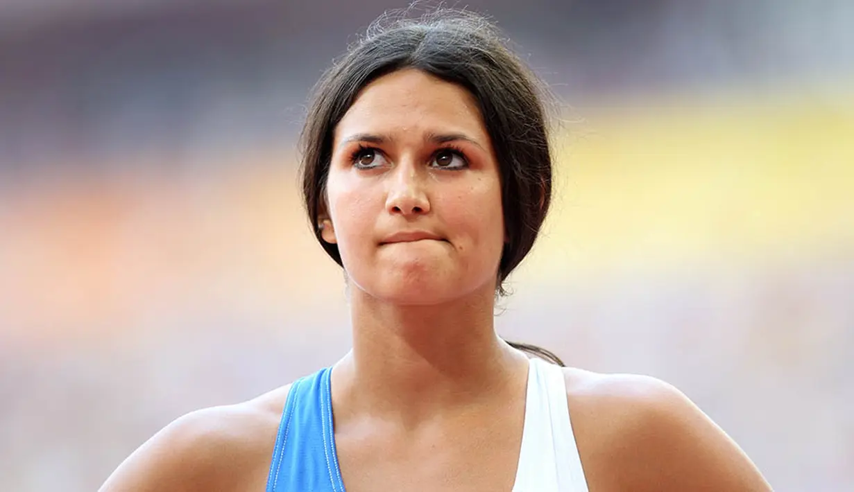 Leryn Franco memiliki rekor lemparan sejauh 57.77 meter yang diraihnya pada tahun 2012 pada ajang Ibero-American Championships in Athletics di Venezuela. (AFP/Valery Hache)