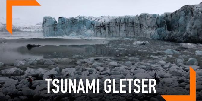 VIDEO: Tsunami Akibat Gletser Runtuh, Warga Melarikan Diri
