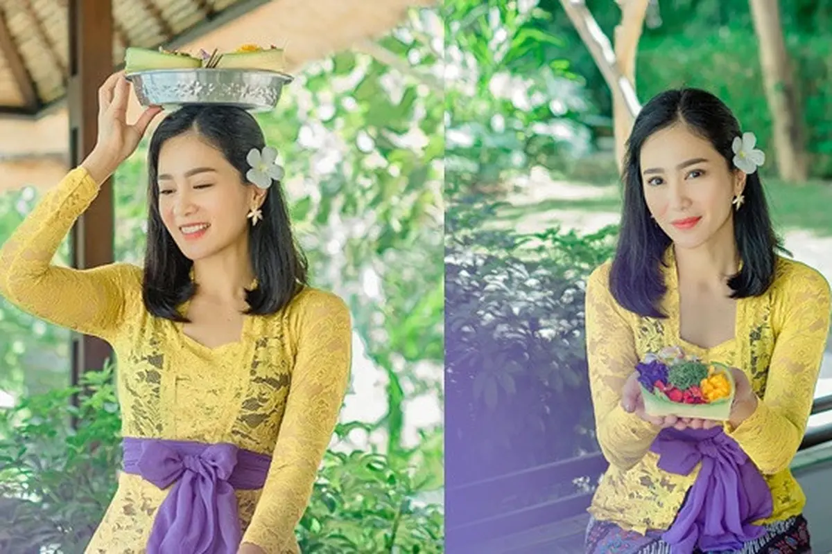 6 Pesona Bunga Zainal Saat Liburan di Bali, Penampilannya Bikin Pangling