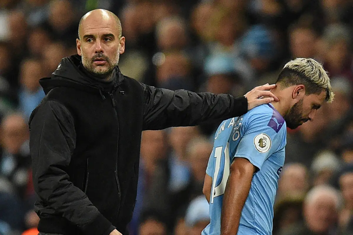 Pep Guardiola dan Sergio Aguero
