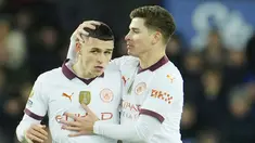 Ada yang berbeda dalam jersey Manchester City saat bertanding melawan Everton dalam laga lanjutan Premier League di Goodison Park, Kamis (28/12/2023). (AP Photo/Jon Super)