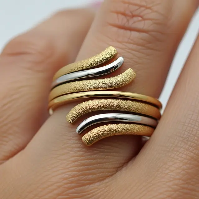 Cincin Emas 10 Gram Kombinasi Matte & Glossy Mewah