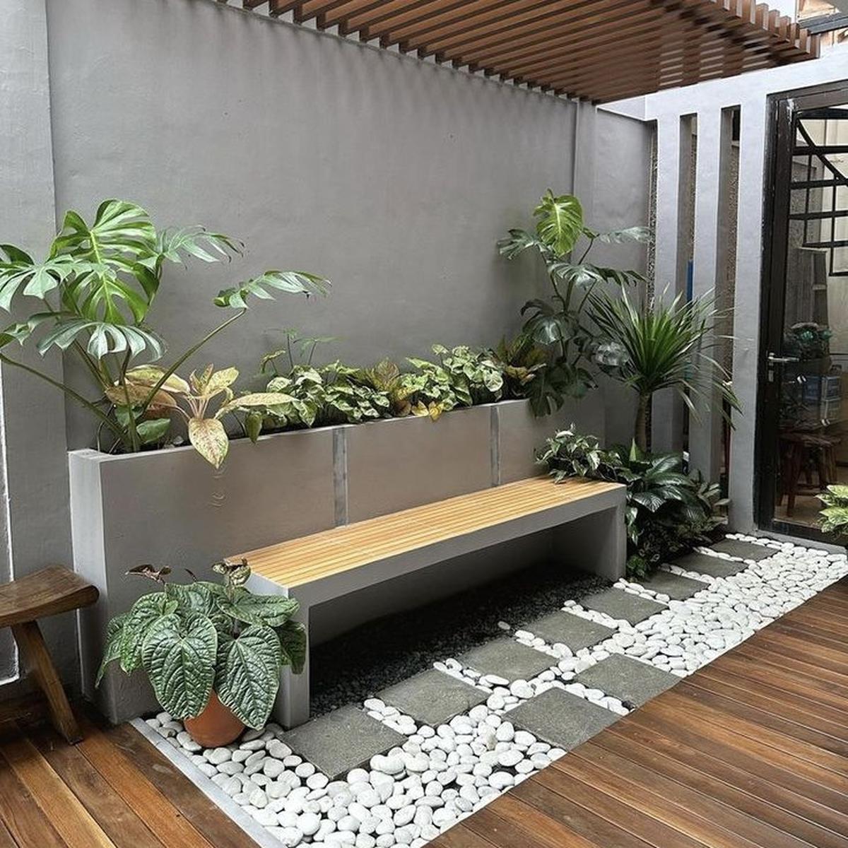 Ilustrasi Taman Depan Rumah Minimalis Modern (©Pinterest)
