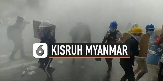 VIDEO: Polisi Myanmar Kembali Tembaki Demonstran Anti-Kudeta Militer