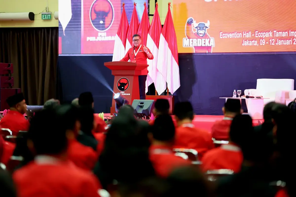 ​Sekretaris Jenderal DPP PDIP, Hasto Kristiyanto saat menjadi pembicara dalam acara Bimbingan Teknis (Bimtek) yang dihadiri para anggota DPRD tingkat provinsi maupun kabupaten/kota dari seluruh Indonesia.