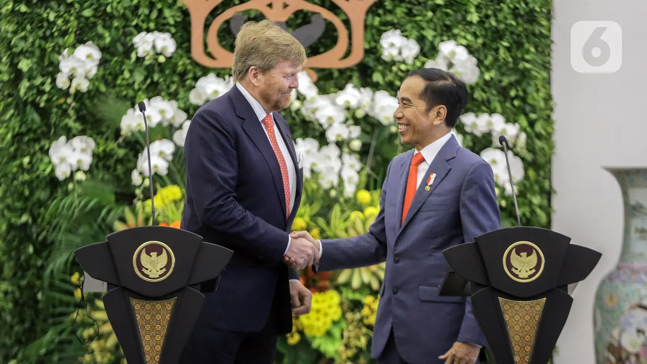 Presiden Jokowi dan Raja Belanda Sampaikan Keterangan Bersama