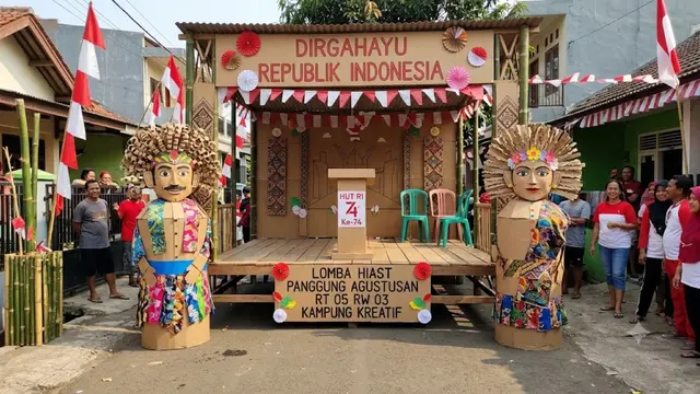 Ide Dekorasi Panggung Agustusan dari Kardus Bekas