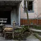 Bangunan terbengkalai di Kota Pripyat di dekat pembangkit listrik tenaga nuklir (PLTN) Chernobyl di Ukraina. (Xinhua/Bai Xueqi)