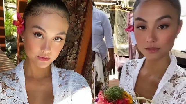 Potret Agnez Mo Pakai Kebaya Tradisional Bali