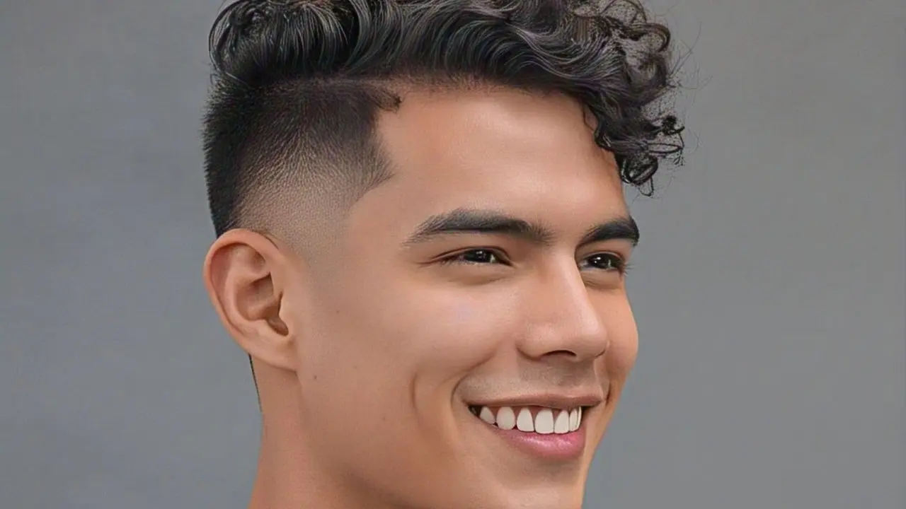 Model Rambut Pria Ikal Undercut, Taper Fade Curly Undercut