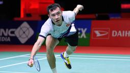 Ng Ka Long Angus. Tunggal putra Hongkong yang menjadi unggulan ke-7 ini harus mengakui keunggulan pemain India, Prannoy Haseena Sunil Kumar (Prannoy H.S) dengan dua game langsung, 14-21, 19-21. Ng Ka Long Angus masih unggul 4-3 dalam head to head dengan Prannoy H.S. (AFP/PBSI)