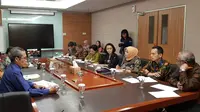 Panitia seleksi (Pansel) calon Pimpinan Komisi Pemberantasan Korupsi (Capim KPK) mendatangi Gedung KPK. (Liputan6/Fachrur Rozie)